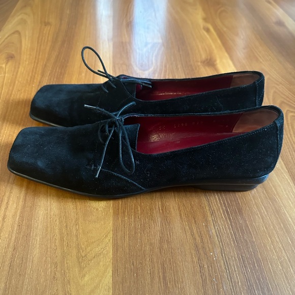 Salvatore Ferragamo Sport Laced Suede Leather Loafer, Black, US 81/2 - Picture 3 of 10